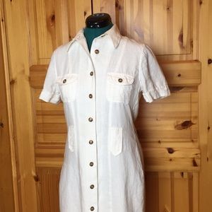 White linen dress